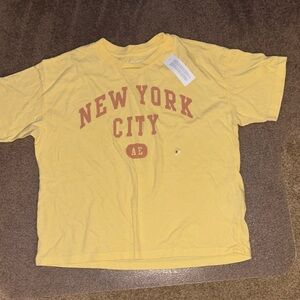 american eagle yellow crop t shirt new with tags size small